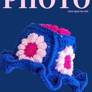 Blue and Pink Crochet Kids Bucket Hat